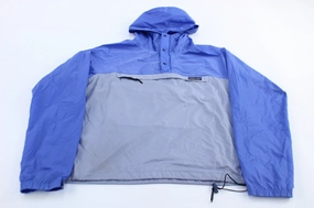 Patagonia Logo Patch Blue & Grey Anorak Pullover Jacket Casual Edge