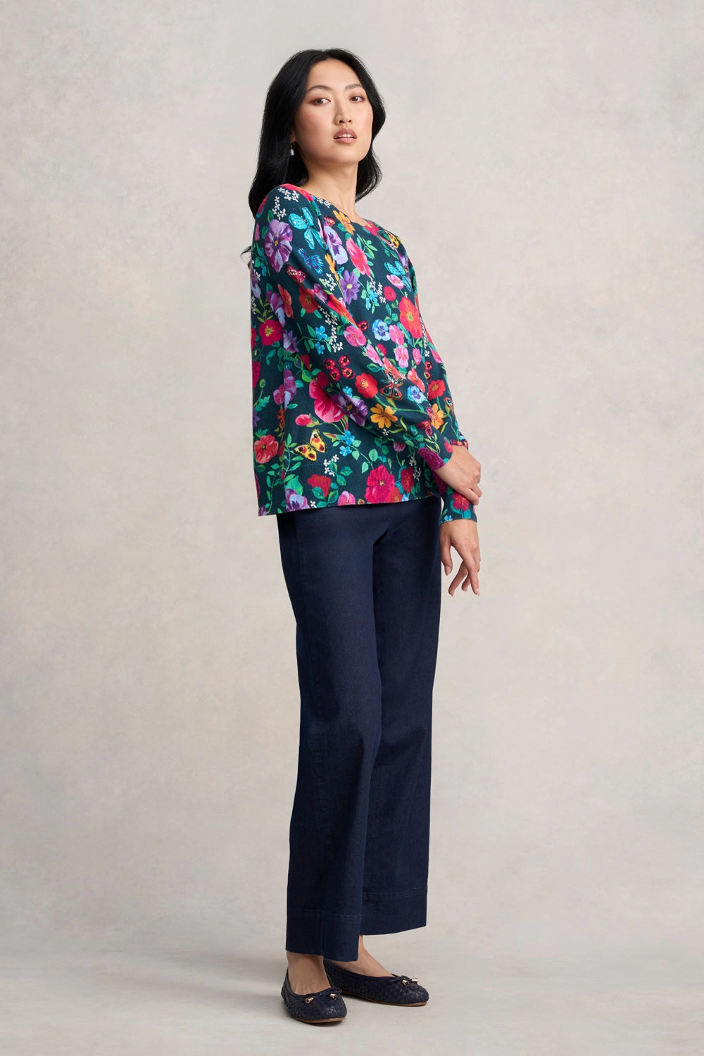 Garment Shaping Panels Minimal Shrinkage Nathalie L??t?? Jumper -L??t?? Butterfly Print