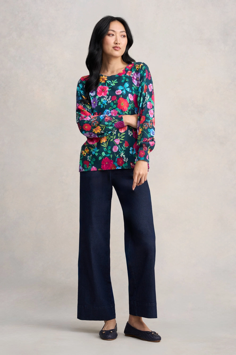 Microfiber Inner Layer Anti Static Technology Nathalie L??t?? Jumper -L??t?? Butterfly Print