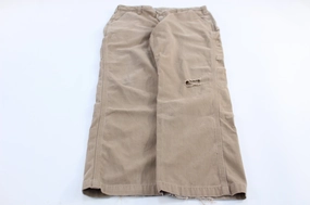 Carhartt Logo Patch Dark Khaki Relaxed Fit Pants Flattering Comfort Wear Multi Pocket Configuration