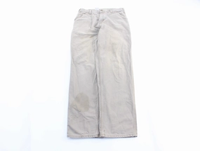 Carhartt Logo Patch Des Khaki Carpenter Pants Abrasion resistant Sleek Comfort