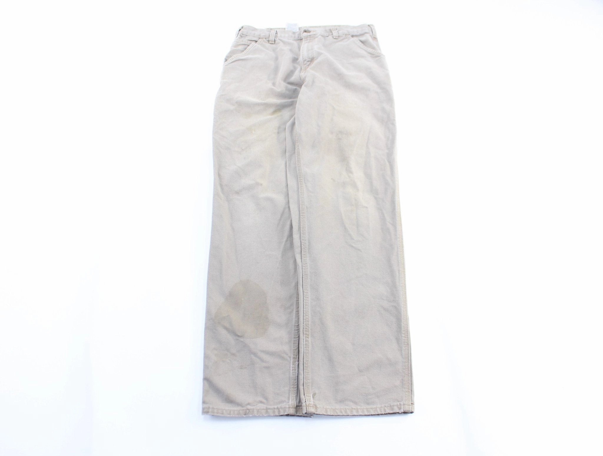Carhartt Logo Patch Des Khaki Carpenter Pants Abrasion resistant Sleek Comfort