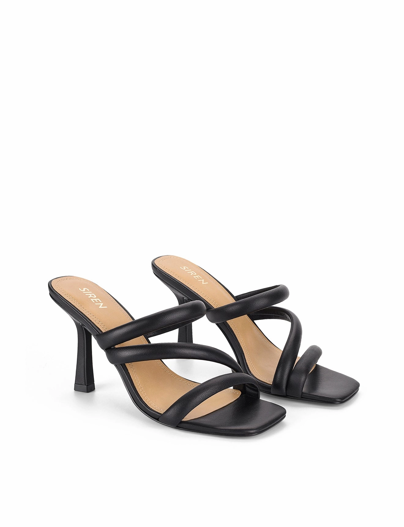 Spence Heeled Sandals - Black Leather Street Style