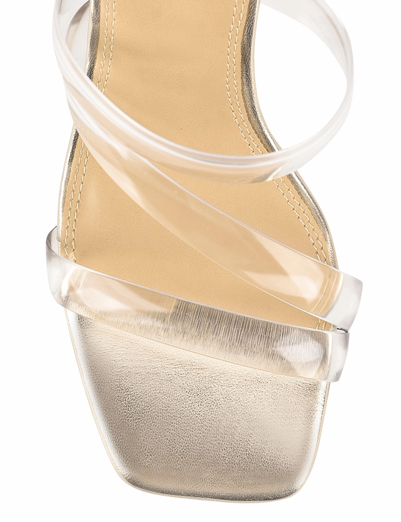 Easy on Spence Heeled Sandals - Gold Metallic Leather & Vinylite