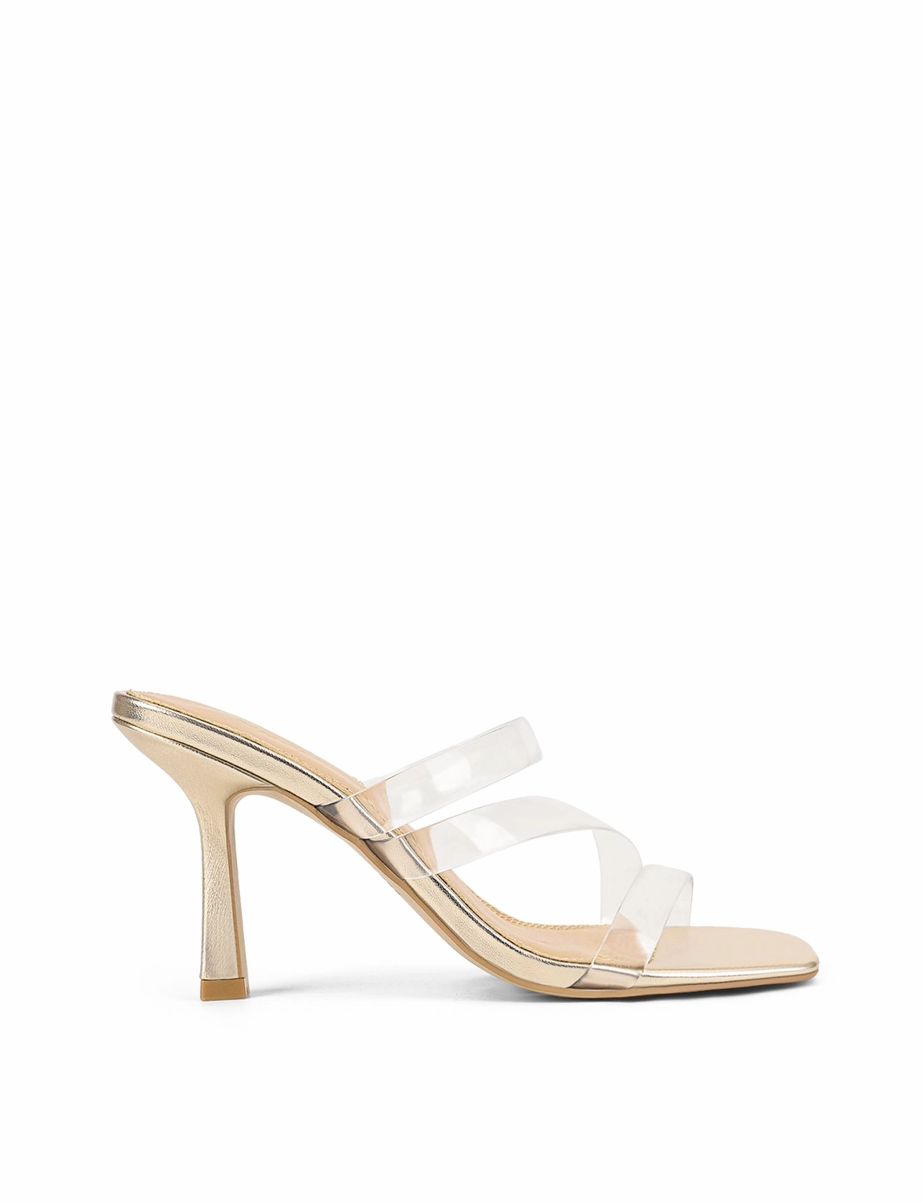 Spence Heeled Sandals - Gold Metallic Leather & Vinylite windproof