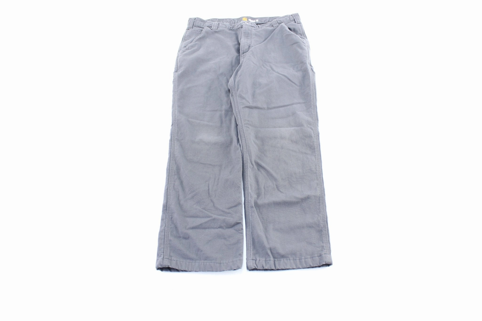 WrinkleResistantMaterial SmoothZipper Carhartt Logo Patch Grey Carpenter Pants