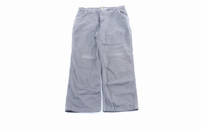 WrinkleResistantMaterial SmoothZipper Carhartt Logo Patch Grey Carpenter Pants