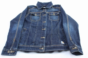 Women's Carhartt Logo Patch Dark Denim Button Down Jacket Treasure