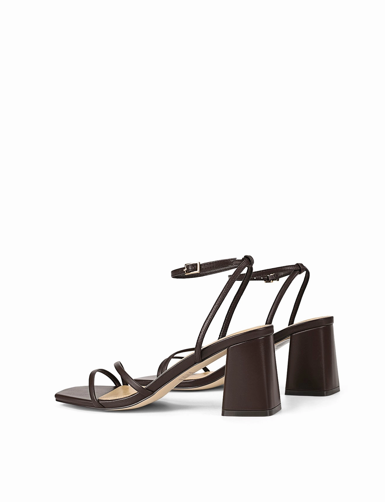 Stacie Block Heel Sandals - Chocolate Brown Leather Spring step Ankle Ease