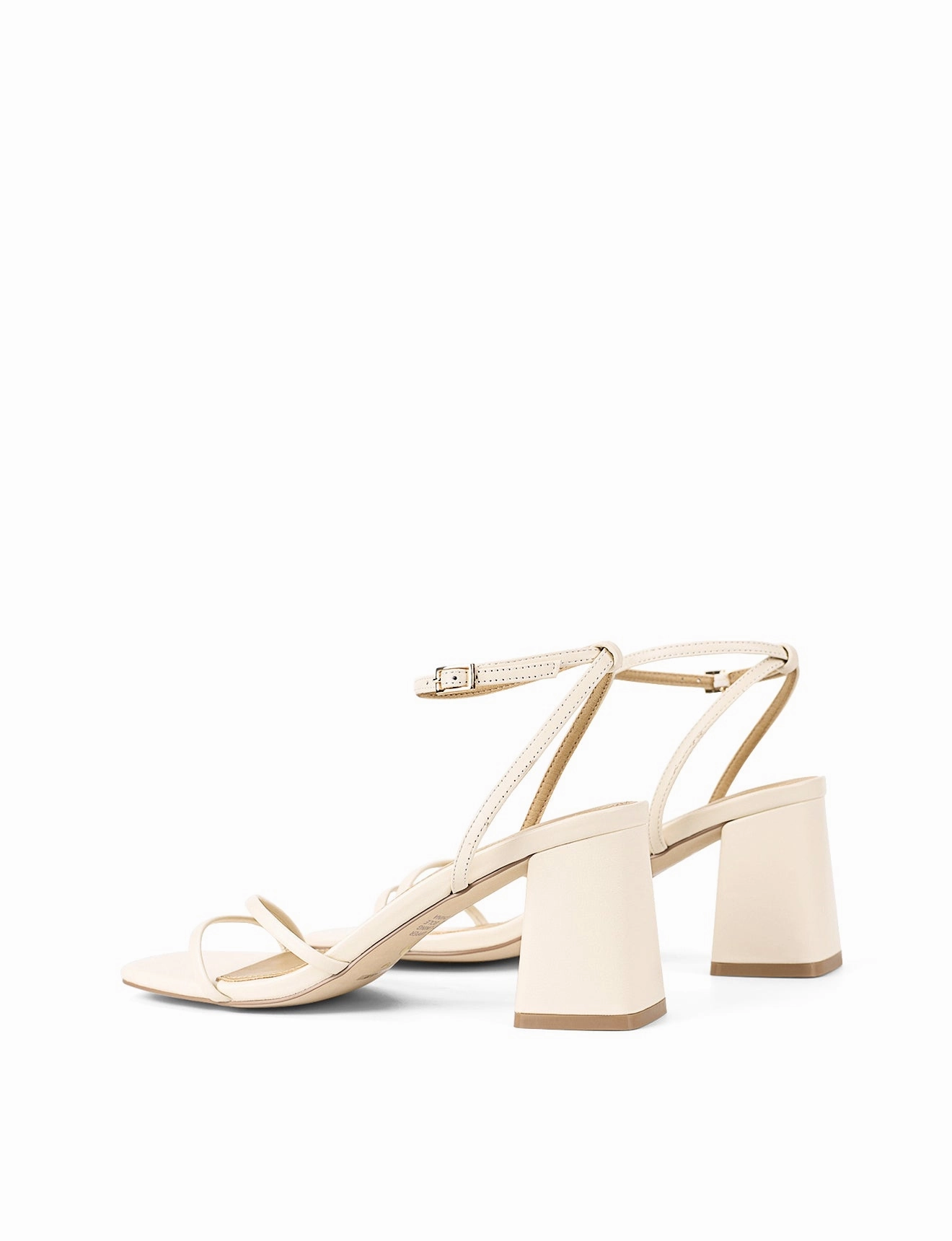 Stacie Block Heel Sandals - Cream White Leather Urban Park Daily Run