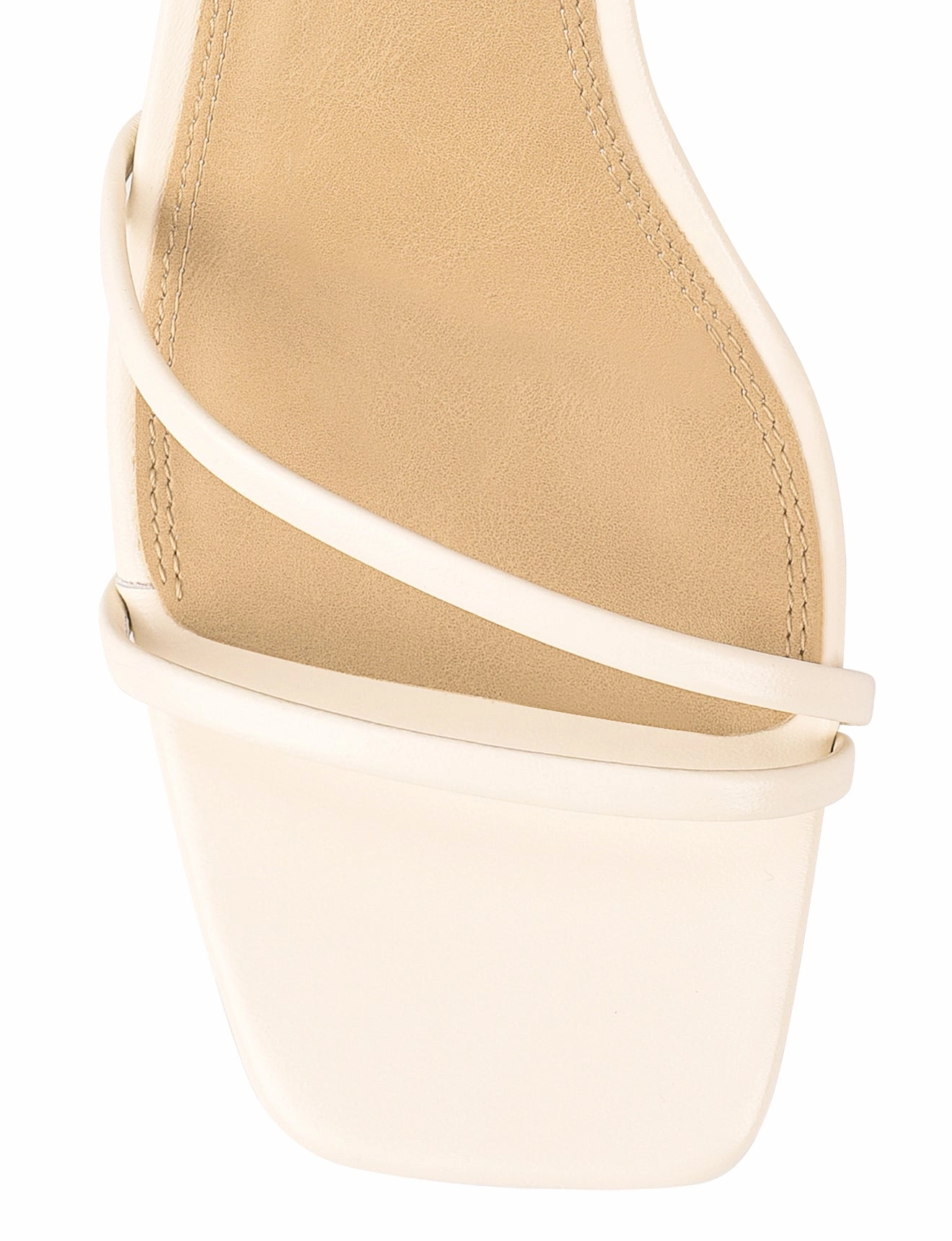 Move Free Steady walk Stacie Block Heel Sandals - Cream White Leather
