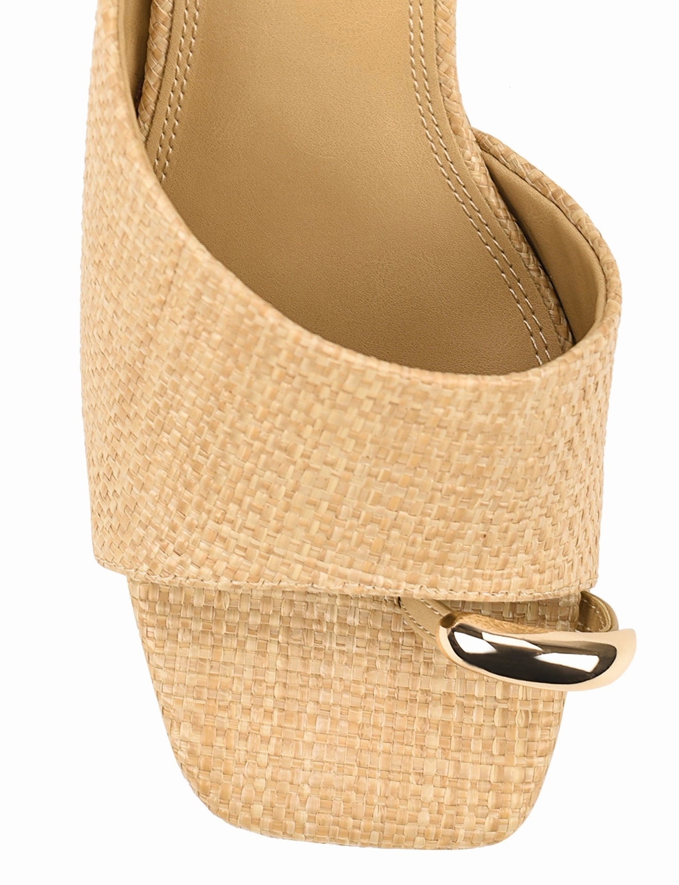 fitness walk Stanton Block Heel Mules - Natural Raffia
