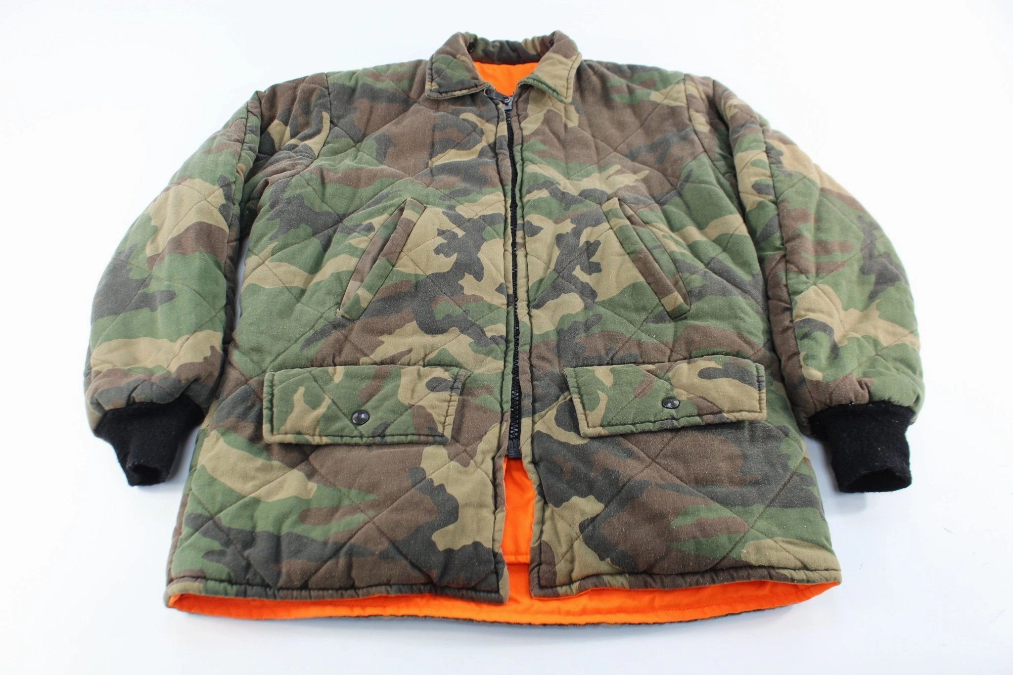Aftershave Fashion Comfort Vintage Johnson Garment Camo Reversible Zip Up Jacket