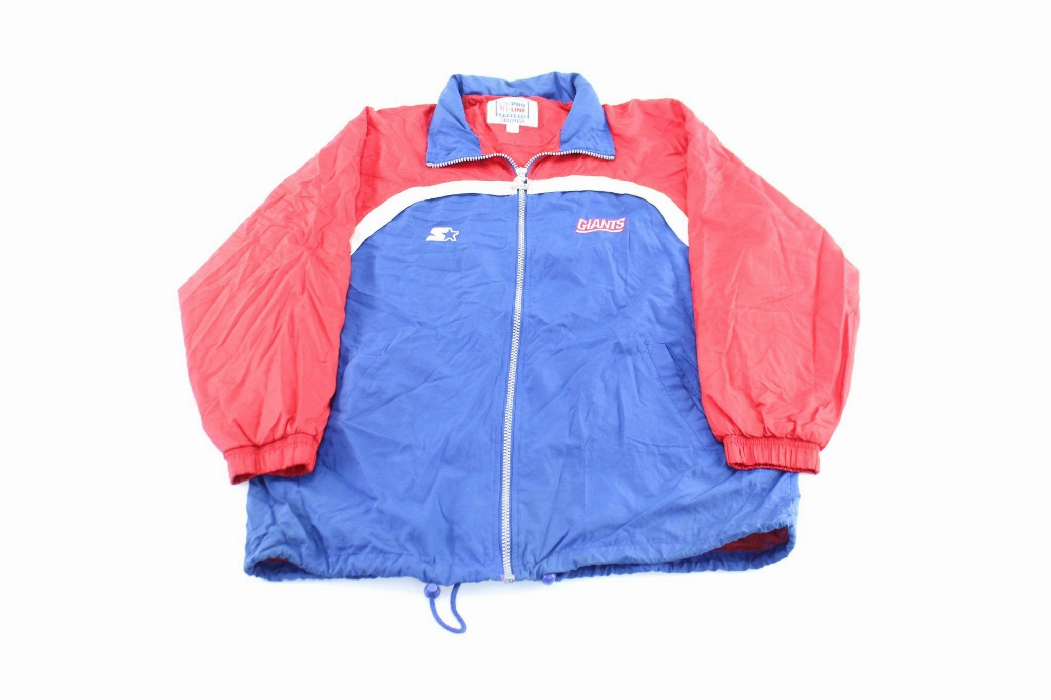 Minimalist Aesthetic Starter Embroidered Logo New York Giants Zip Up Jacket