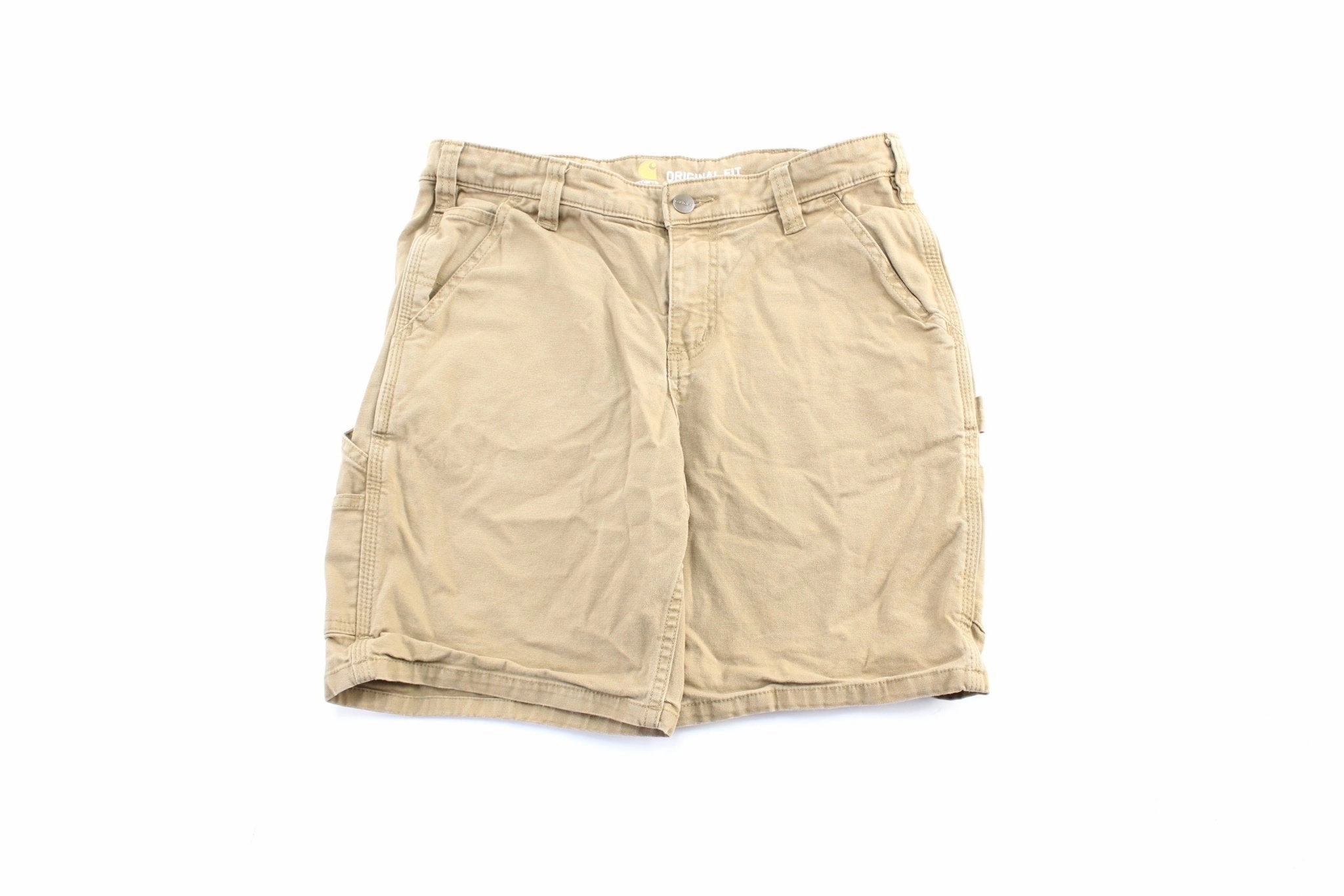 Women's Carhartt Logo Patch Tan Carpenter Shorts Sport Performance
