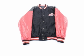 Steve & Barry's Embroidered Chevrolet Racing Leather Jacket QuiltedPattern sunny