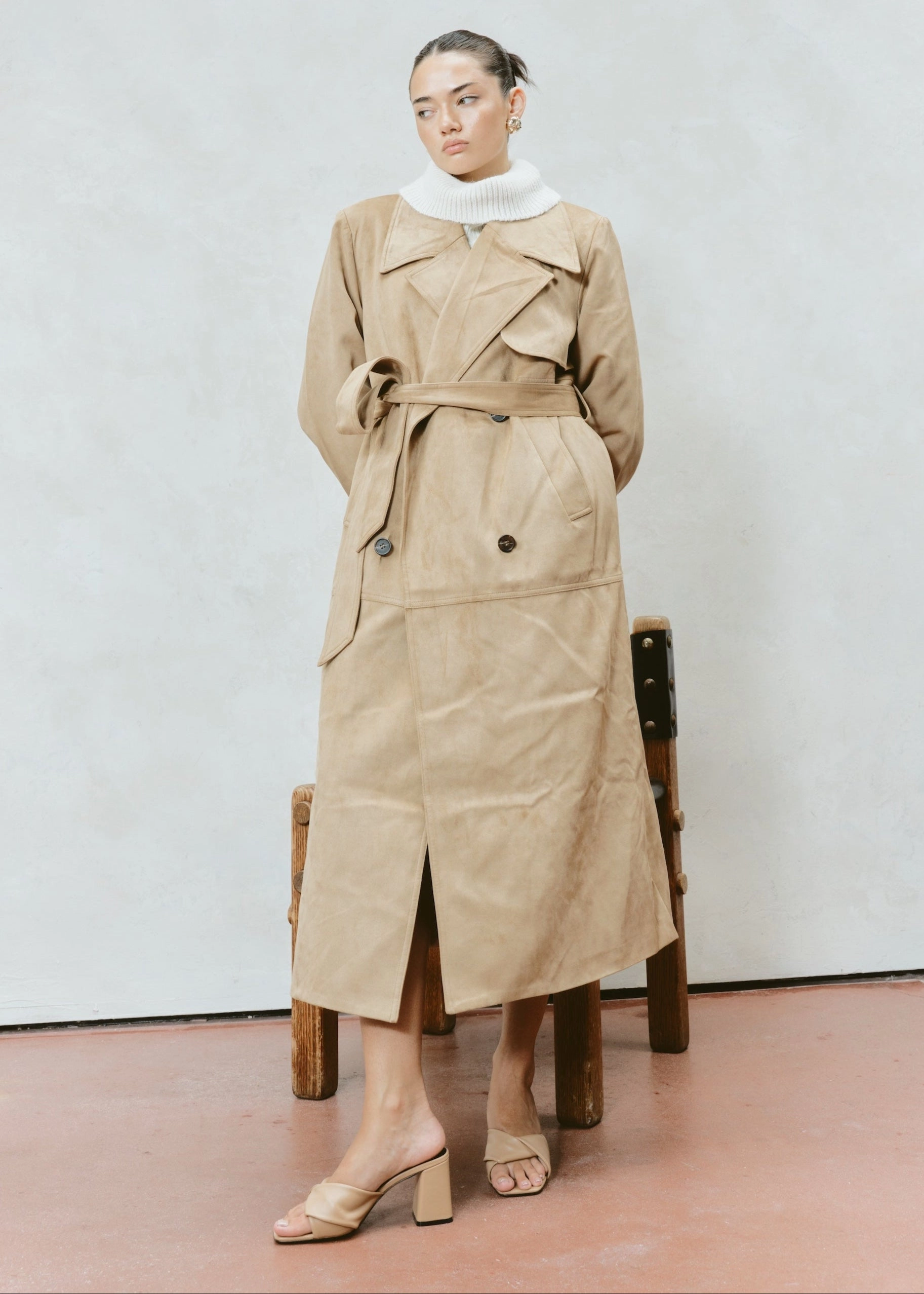 Run Day Story Block Heel Mules - Almond Tan Leather