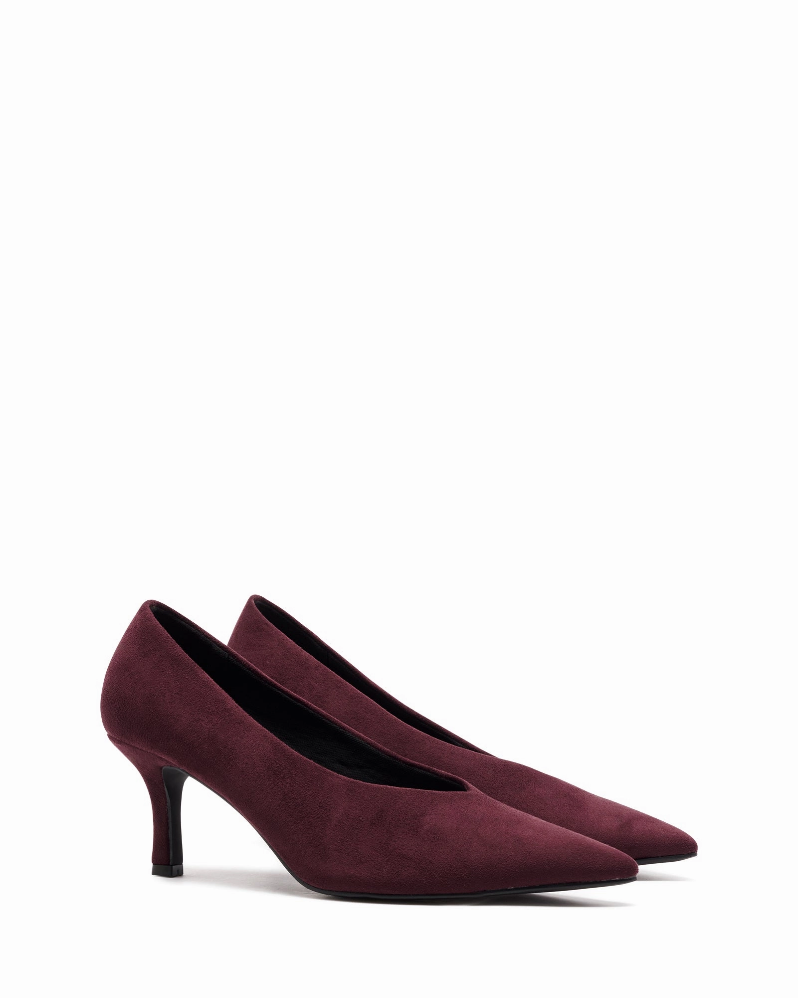 Comfortable Straps Summer Heels Jordyn Pump Bordeaux Suede