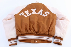 Survive Loop Fastened Hood 80's University of Texas Embroidered Bomber Jacket