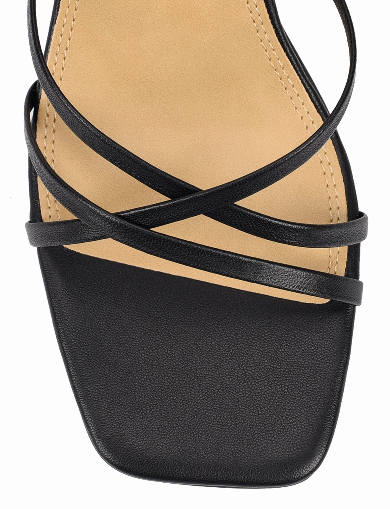 Straus Block Heel Sandals - Black Leather Rain Ready