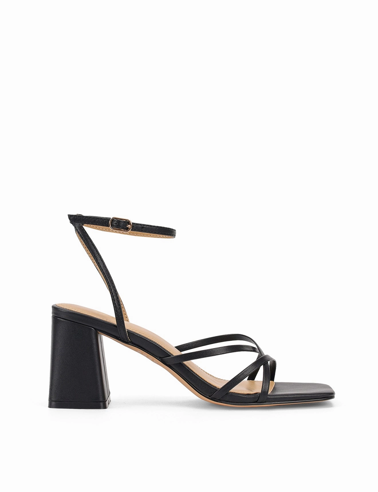 Straus Block Heel Sandals - Black Leather Go Match