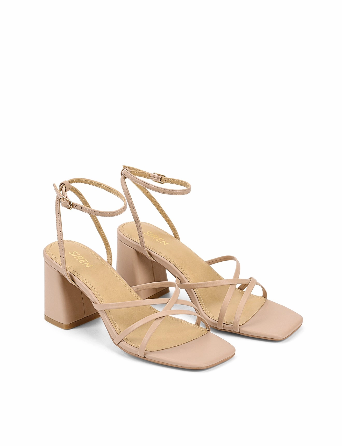 Straus Block Heel Sandals - Seashell Leather Hot Pick