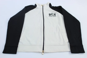 Button Performance Layer Women's Ralph Lauren Active Embroidered Black & White Zip Up Jacket