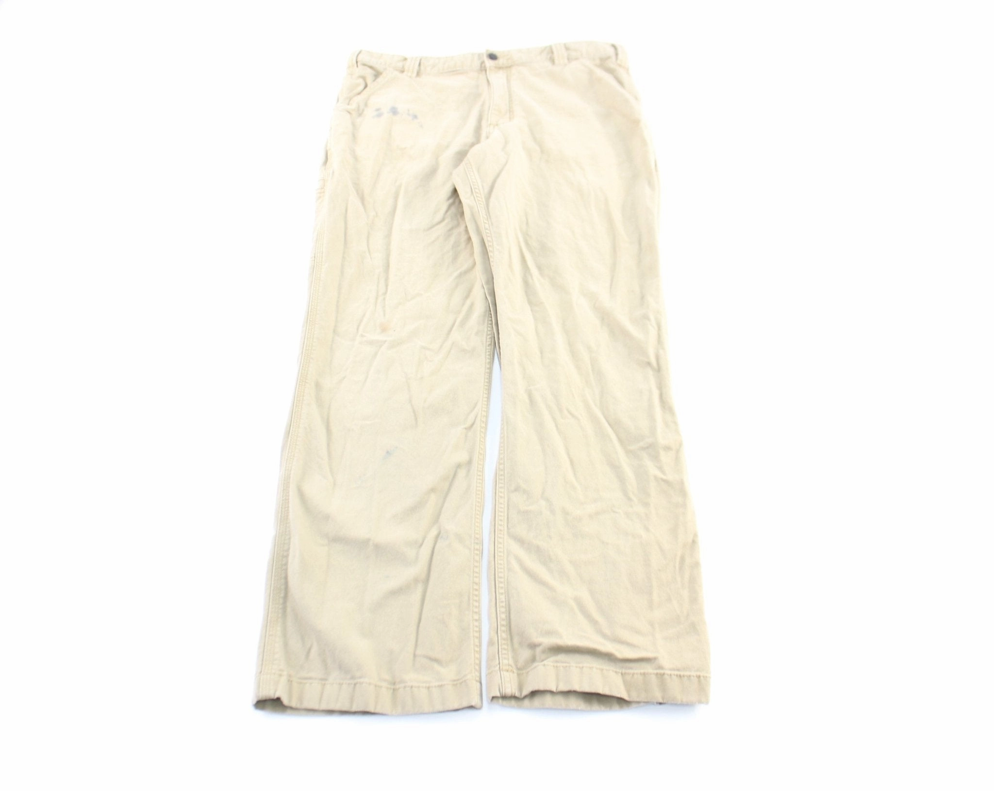 AdjustableTabs Easy Fit Design Carhartt Logo Patch Tan Pants