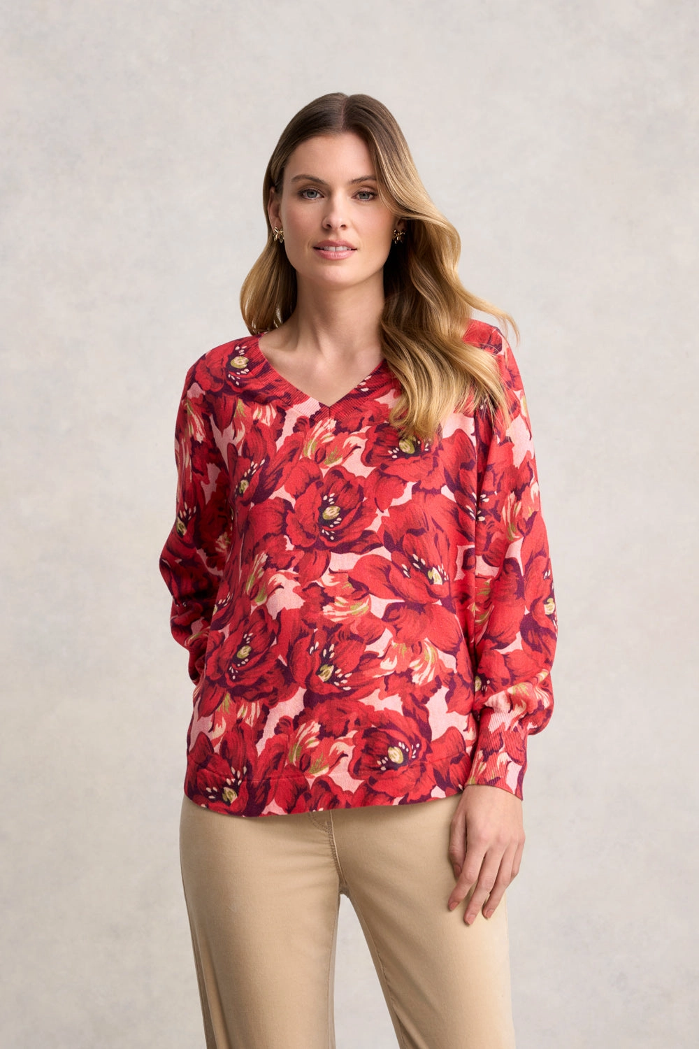 Natural Odor Control Blouson Sleeve Jumper - Rouge Magnolia