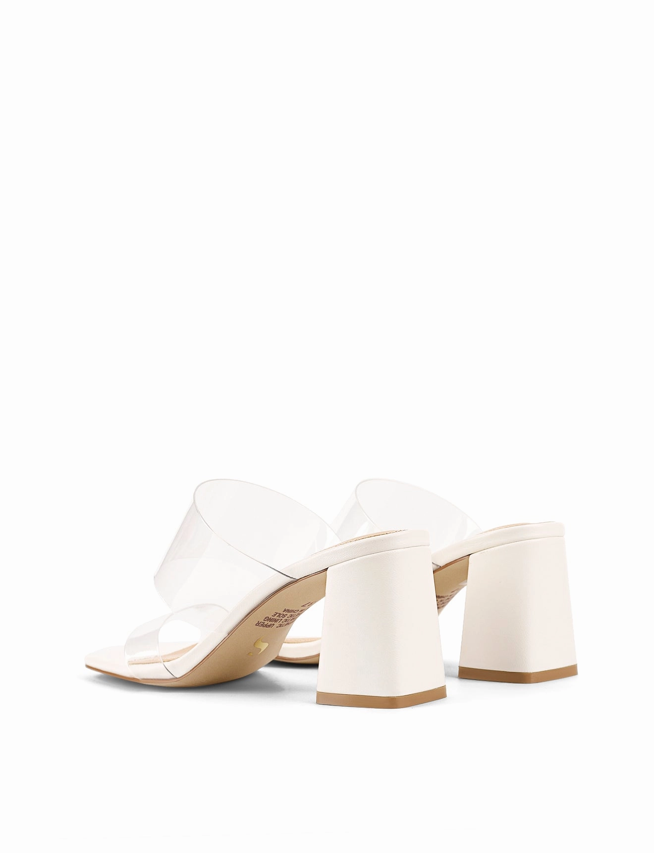 well made All Season Strife Block Heel Mules - Chalk White Leather & Vinylite