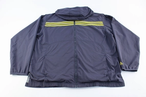 Adidas Embroidered Logo Grey & Yellow Striped Zip Up Jacket Collaborate