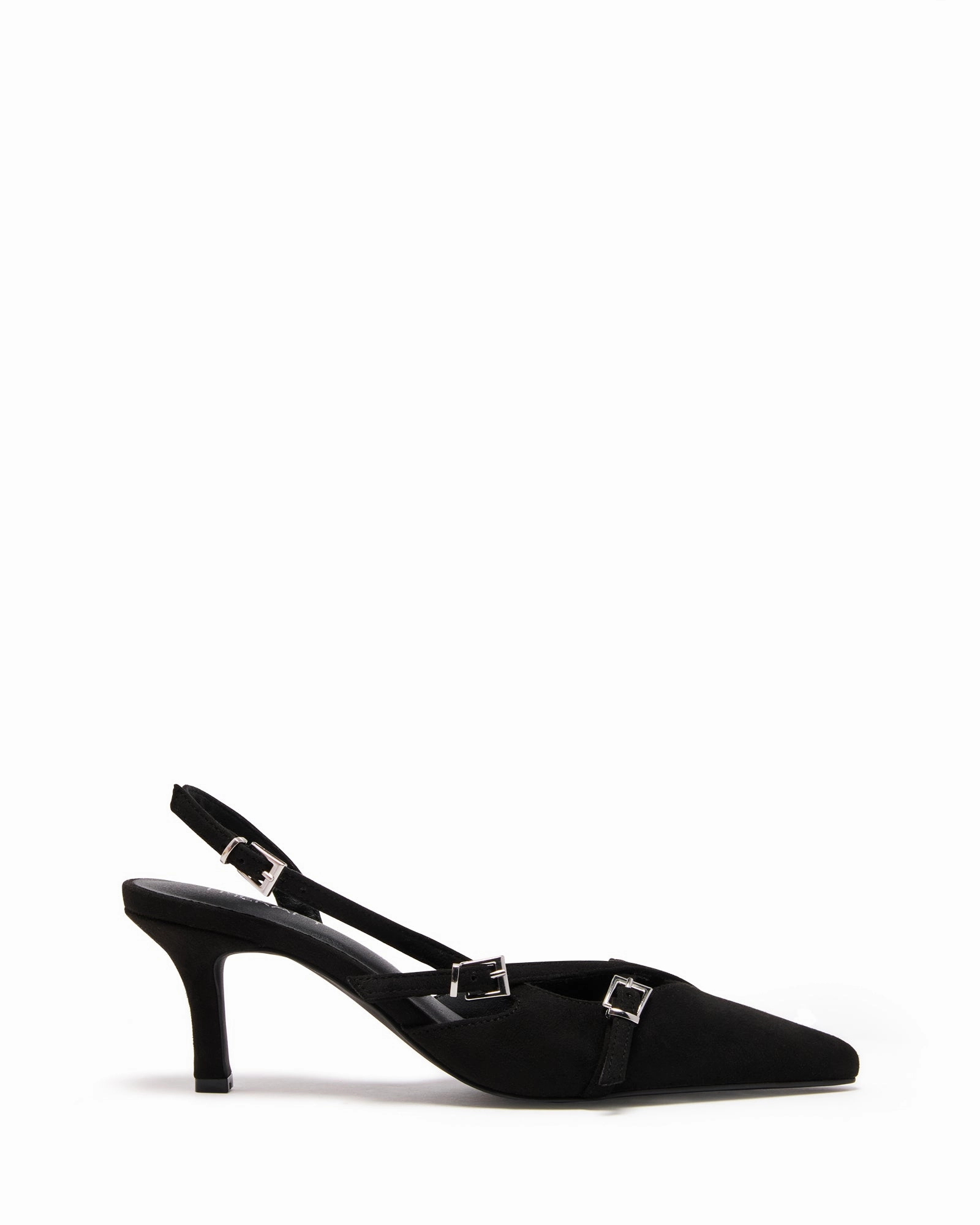 Luxury boots Luxe Heeled Sandals Juicy Slingback Pump Black Microsuede