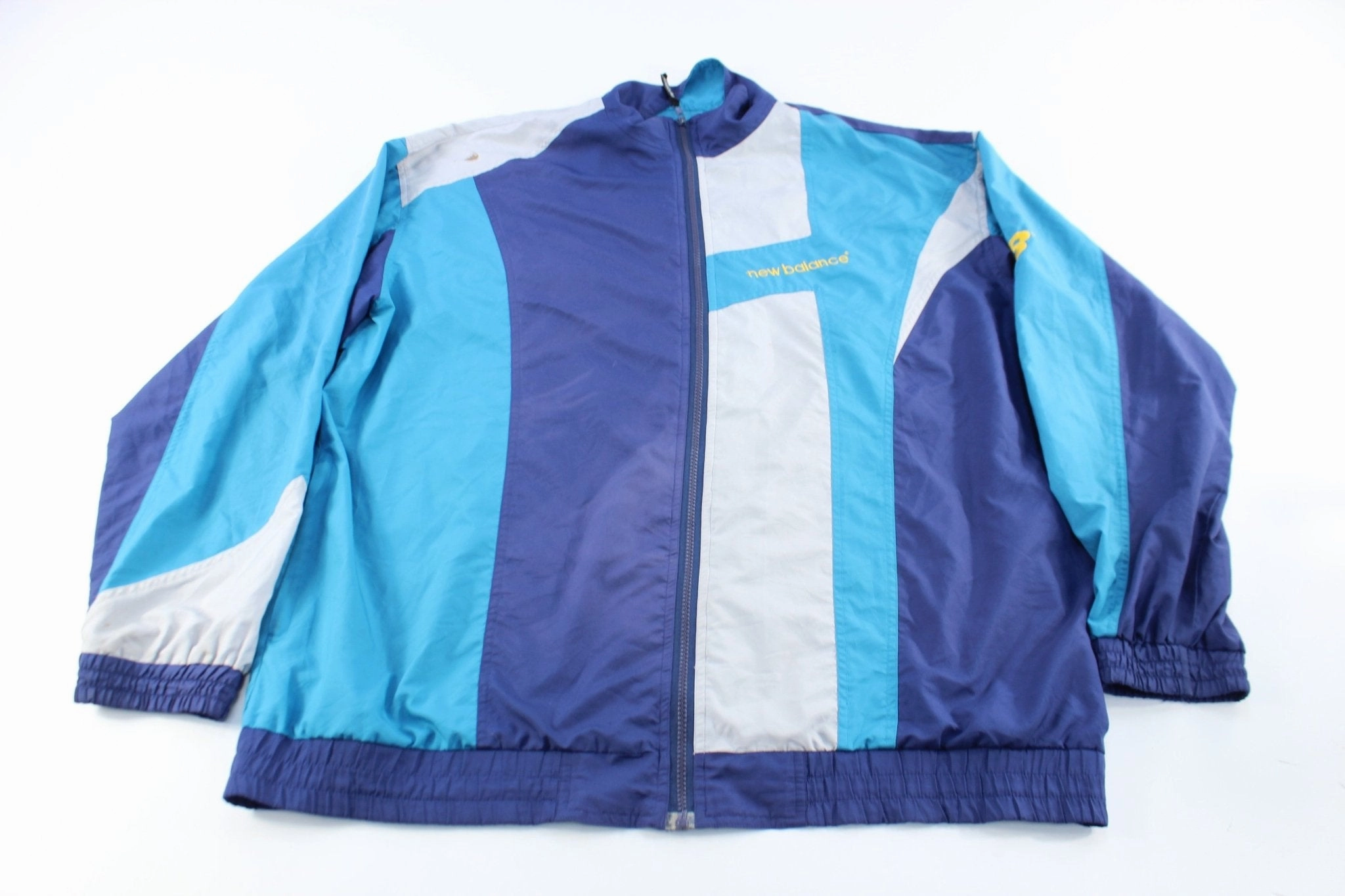 Develop New Balance Embroidered Logo Navy Blue, Aqua, & White Zip Up Jacket