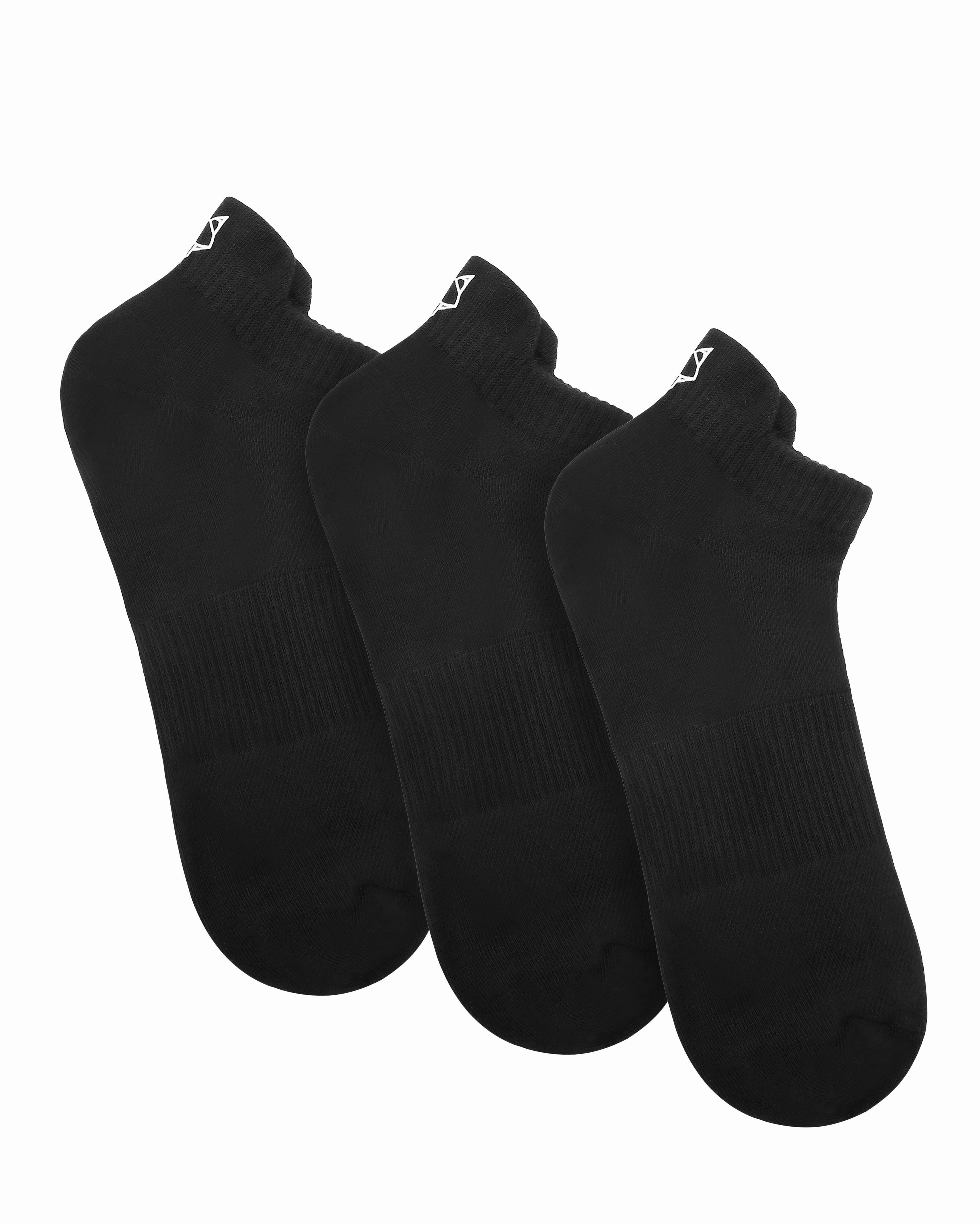 Stage Glow 3 Pack Womens Ankle Socks Black