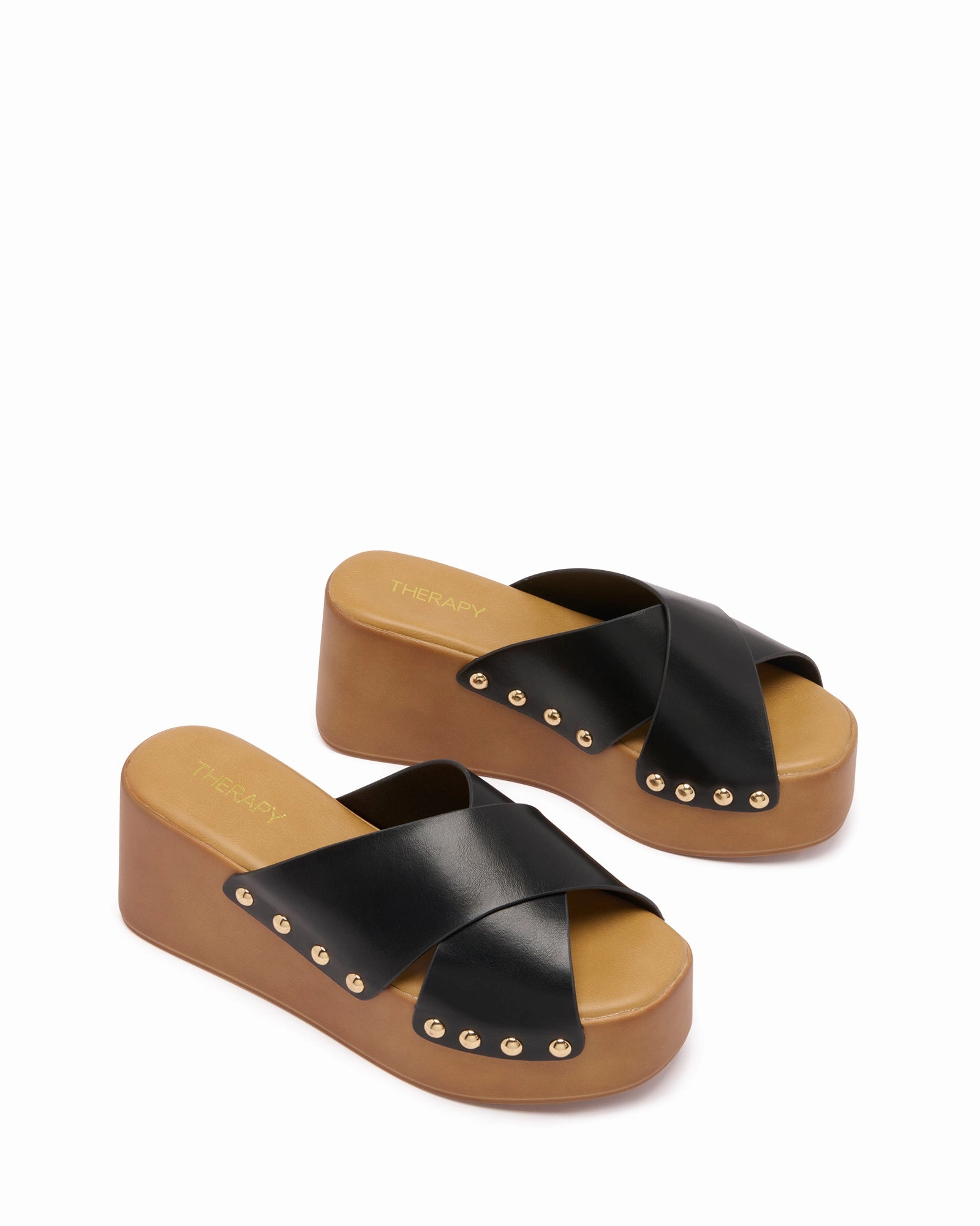 Iver Platform Clog Black Suede light texture