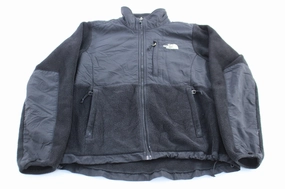 Women's The North Face Embroidered Logo Black Denali Jacket AdjustableHood Magnetic Closure Details