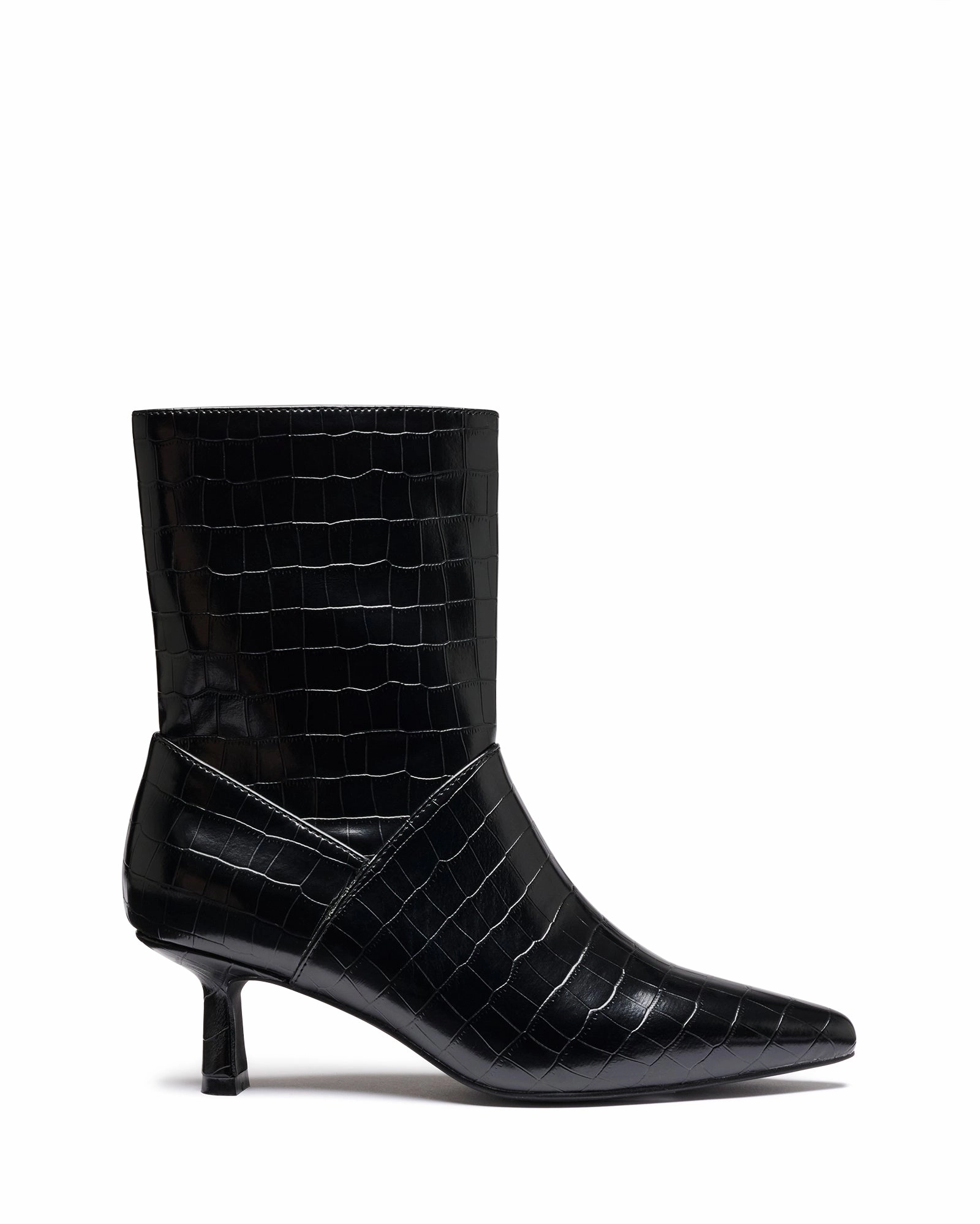 Classic Edge Versatile Footwear Kacee Ankle Boot Black Croc