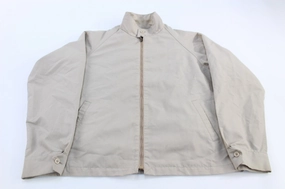 Vintage London Fog Sherpa Lined Khaki Zip Up Jacket Luggage Rain Break