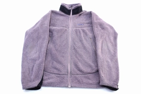 Women's 90's Patagonia Embroidered Logo Black & Purple Zip Up Jacket Urban Comfort