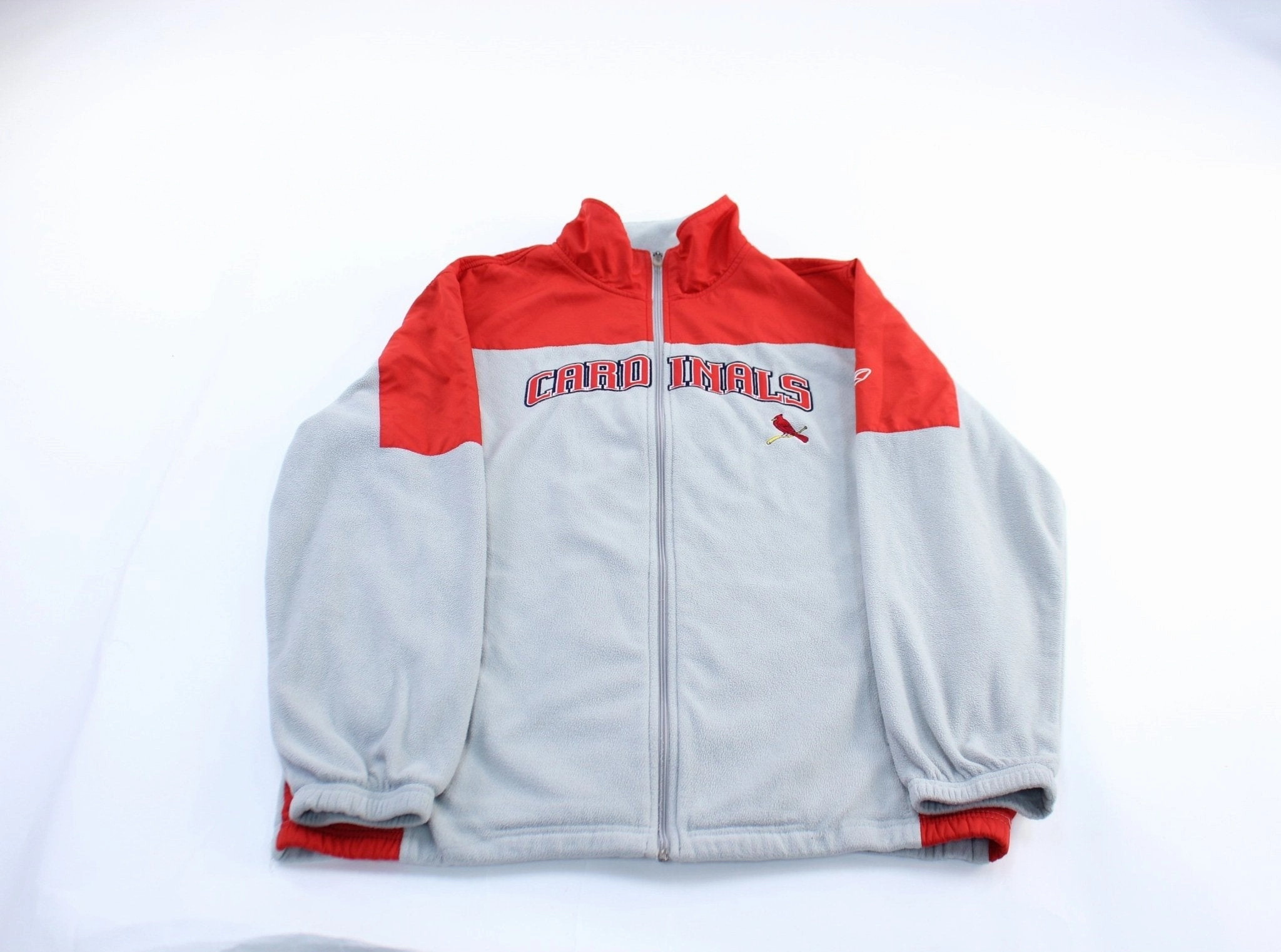 Reebok Embroidered Logo St. Louis Cardinals Fleece Zip Up Jacket Detachable Hood