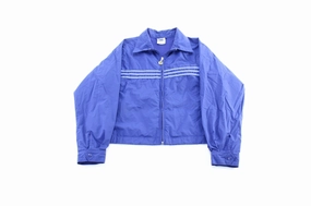 Modern Utility Example Women's Vintage Adidas Blue Striped Zip Up Jacket