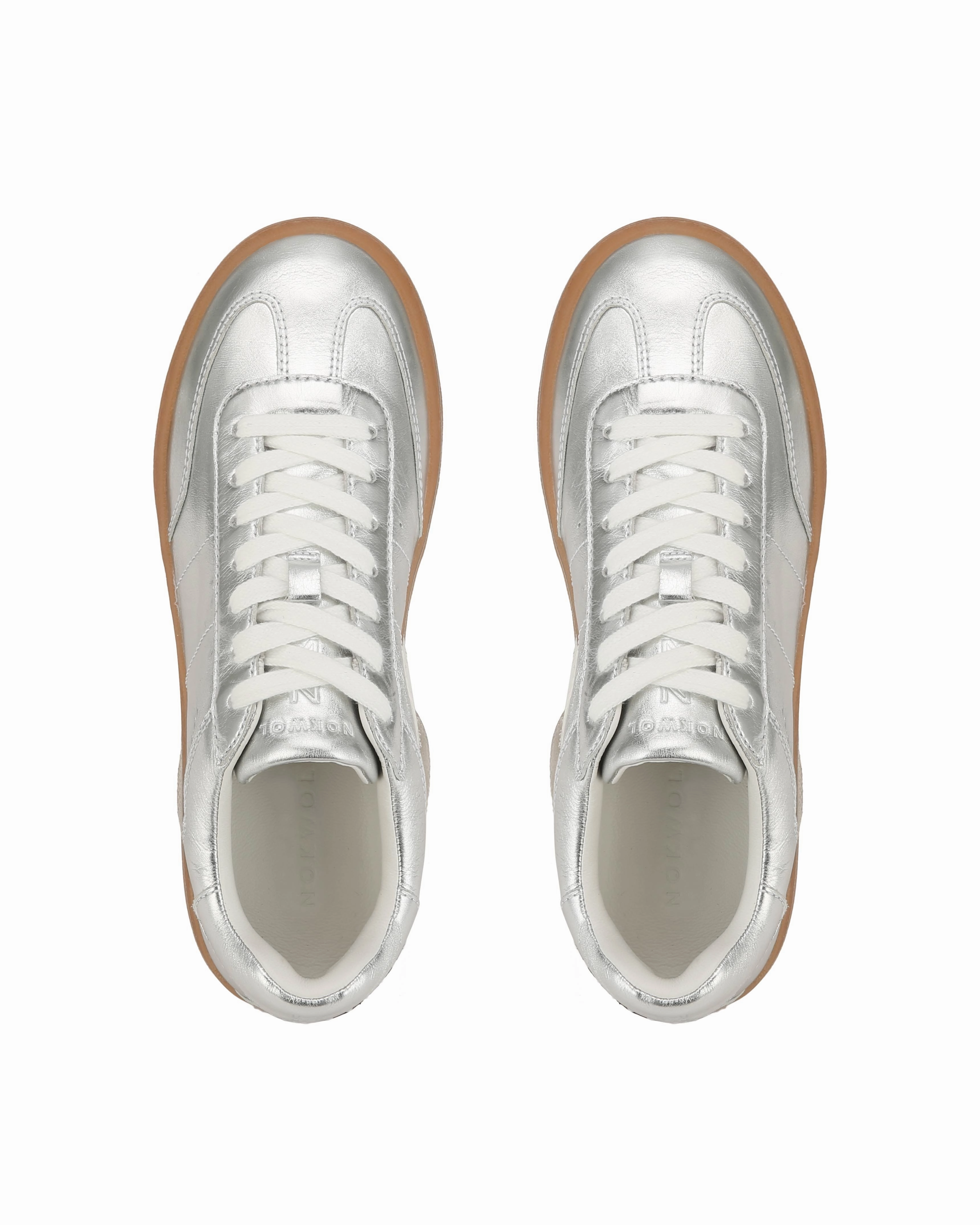 Aramid Fiber Reinforcement Curved Heel Construction Dasha Silver Crinkle Leather