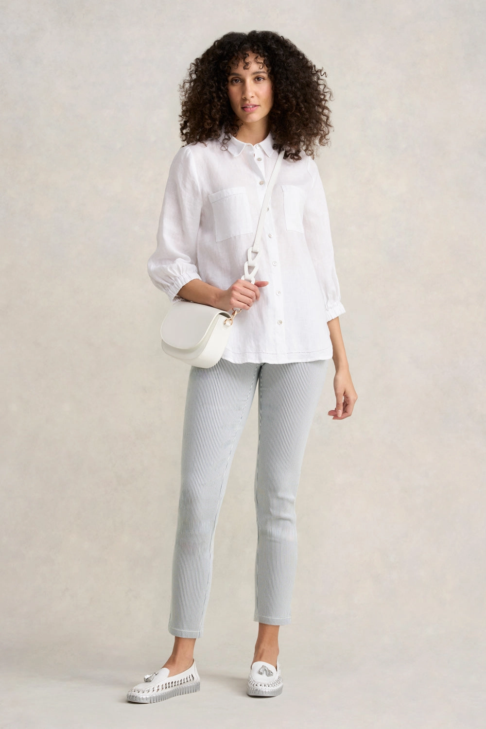 Weekend Ready Adaptive Stretch Fabric Bengajean?  7/8 Seersucker - Navy & White Stripe