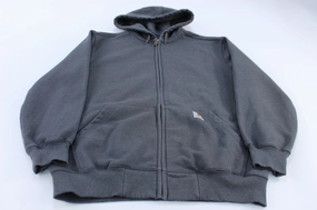 Carhartt Logo Patch Grey Rain Defender Full Zip Hoodie TailoredSilhouette