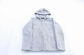 StretchMaterial Women's The North Face Embroidered Logo Grey Zip Up Jacket