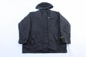 Women's 90's Nike Embroidered Logo Black Hooded Jacket Silk