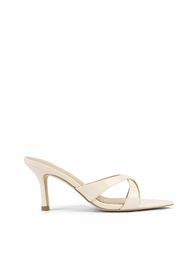 Maple Point Toe Mules - Cream White Patent Leather Modern Ease Wear Traction pattern