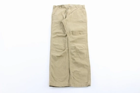 DurableConstruction PermeableCloth Carhartt Logo Patch Khaki Straight Fit Pants