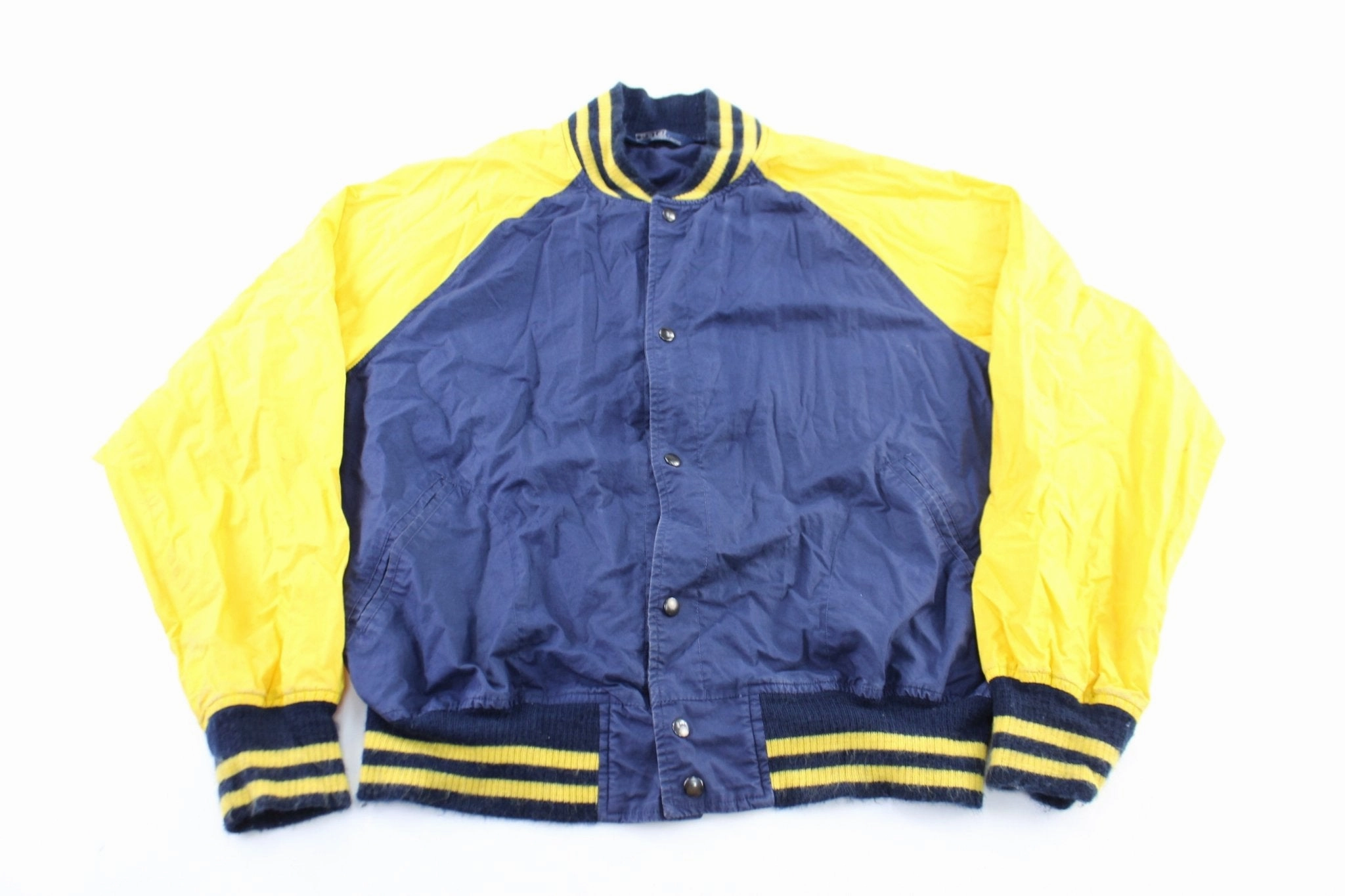 Polo by Ralph Lauren Navy Blue & Yellow Bomber Jacket Wind Barrier