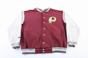 Street Style Majestic Washington Redskins Burgundy & Grey Varsity Jacket